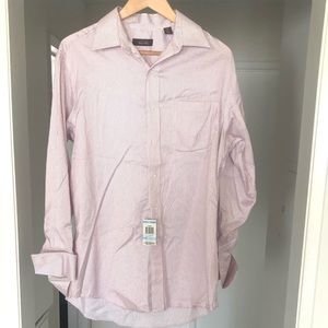 Tasso Elba New with Tags Maroon and white shirt